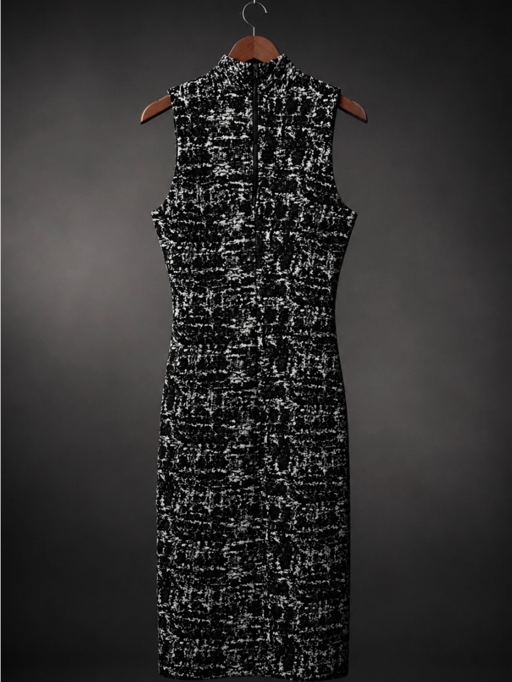 RD Style Black & White Tweed Midi Sheath Dress - Picture 3 of 6